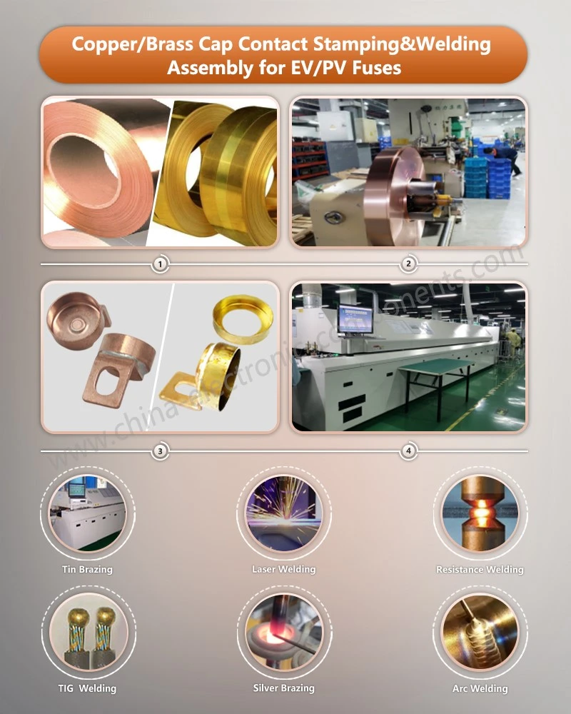 Copper Cap Fitting Stamping Welding Assembly for EVPV Fuses Copper Cap Fitting Stamping Welding Assembly for EVPV Fuses